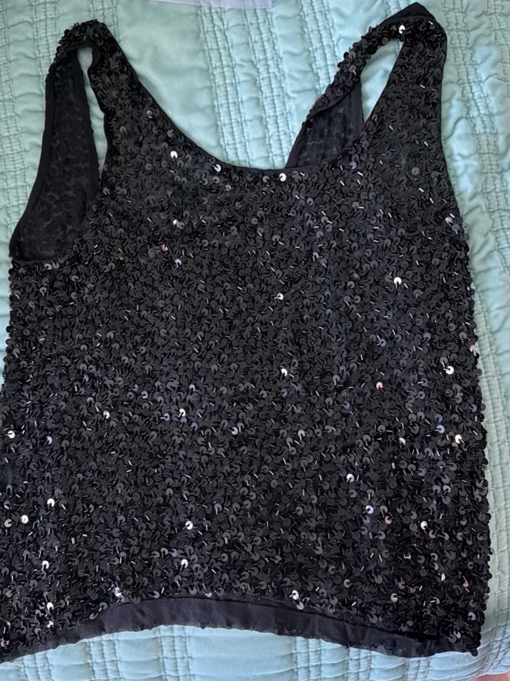 Black Sequin Sleeveless Tank Dress - Women